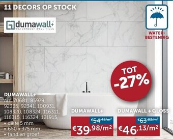 Zelfbouwmarkt DUMAWALL+ 650 x 375 mm aanbieding