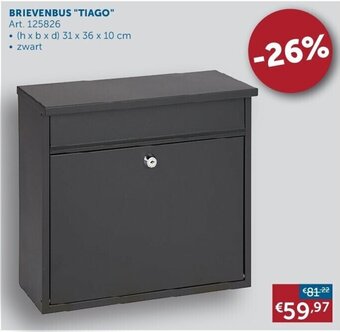 Zelfbouwmarkt BRIEVENBUS "TIAGO" Art. 125826 (h x b x d) 31 x 36 x 10 cm aanbieding