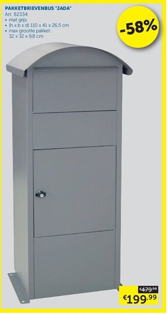 Zelfbouwmarkt PAKKETBRIEVENBUS "JADA" • mat grijs (h x b x d) 110 x 41 26.5 cm aanbieding