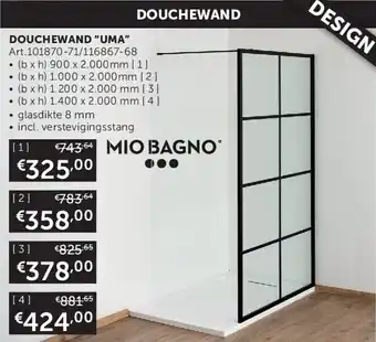 Zelfbouwmarkt DOUCHEWAND "UMA" (b x h) 900 x 2,000 mm aanbieding