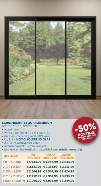 Zelfbouwmarkt SCHUIFRAAM "BELIO" ALUMINIUM aanbieding