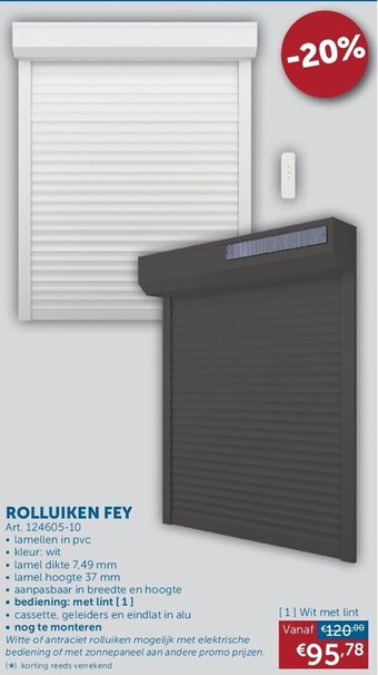 Zelfbouwmarkt ROLLUIKEN FEY • bediening: met lint [1] aanbieding