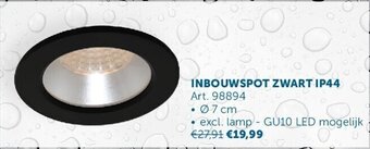 Zelfbouwmarkt INBOUWSPOT ZWART IP44, 7 cm aanbieding