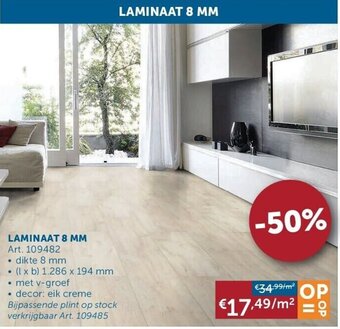 Zelfbouwmarkt LAMINAAT 8 MM Art. 109482 aanbieding