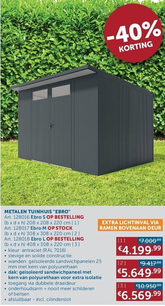 METALEN TUINHUIS "EBRO" Art. 128016 Ebro S OP BESTELLING (b x d x h) 208 x 208 x 220 cm