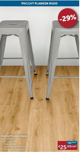 Zelfbouwmarkt PVC/LVT VLOER RIGID Art. 126015 aanbieding