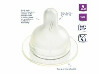 Multi bazar Difrax Speen Natural Wide Large 2 Stuks aanbieding
