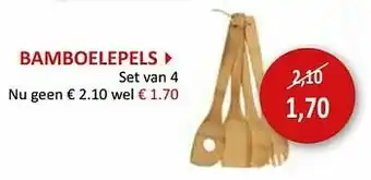 Weba Bamboelepels set van 4 aanbieding