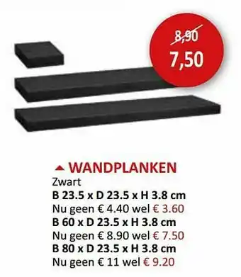 Weba Wandplanken zwart aanbieding