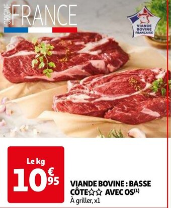 Auchan VIANDE BOVINE: BASSE CÔTE AVEC OS aanbieding