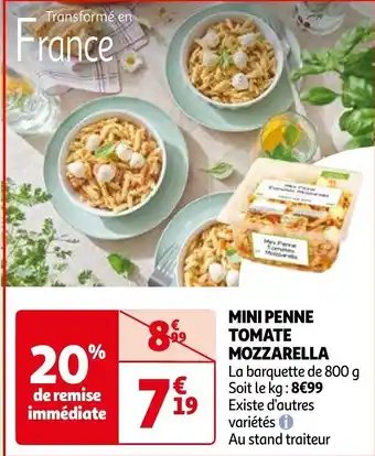 Auchan MINI PENNE TOMATE MOZZARELLA aanbieding