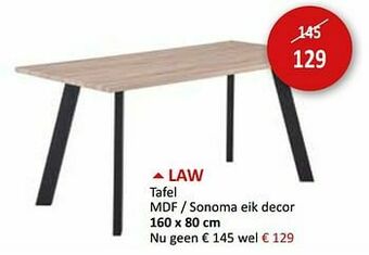 Weba Law tafel aanbieding