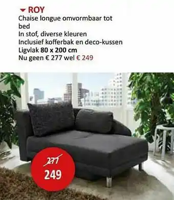 Roy chaise longue omvormbaar tot bed