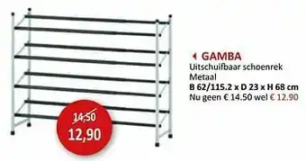 Gamba uitschuifbaar schoenrek