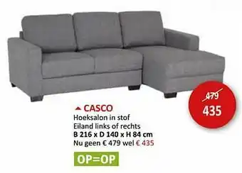 Weba Casco hoeksalon in stof aanbieding