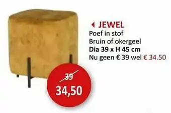 Weba Jewel poef in stof aanbieding