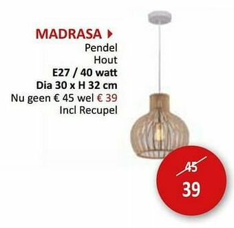 Weba Madrasa pendel hout aanbieding