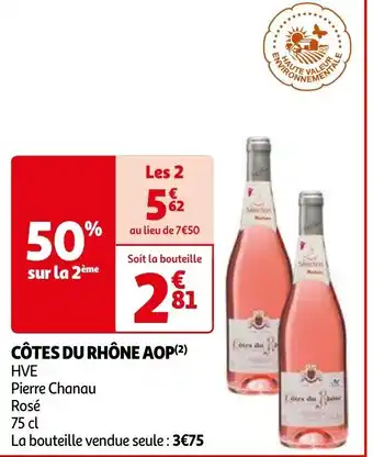 Auchan CÔTES DU RHÔNE AOP HVE Pierre Chanau Rosé 75 cl aanbieding