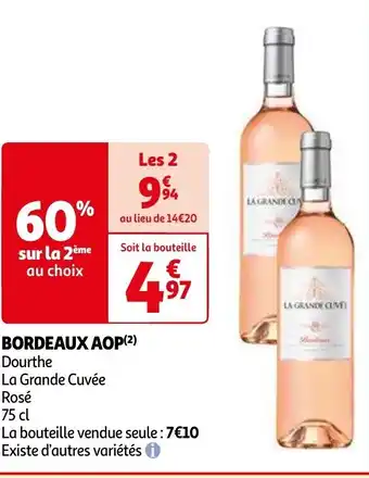 Auchan BORDEAUX AOP (²) Dourthe La Grande Cuvée Rosé 75cl aanbieding