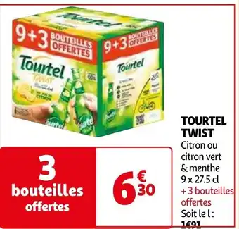 Auchan TOURTEL TWIST Citron ou citron vert & menthe 9 x 27.5 cl aanbieding