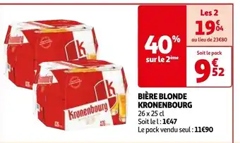 Auchan BIÈRE BLONDE KRONENBOURG 26 x 25cl aanbieding