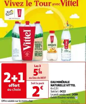 Auchan VITTEL EAU MINÉRALE NATURELLE 6x1.5L aanbieding