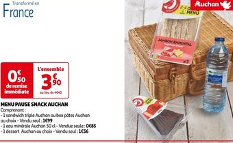 Auchan MENU PAUSE SNACK AUCHAN aanbieding