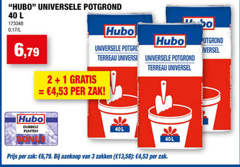 Hubo "HUBO" UNIVERSELE POTGROND 40 L aanbieding