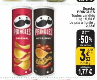 Cora Pringles snacks 2 x 185g aanbieding