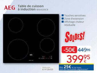 Eldi Table de cuisson à induction IBS64200CB aanbieding