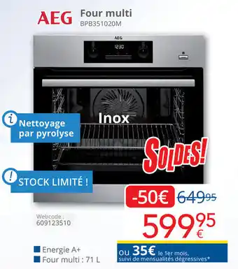 Eldi Four multi BPB351020M Energie A+ Four multi: 71 L aanbieding