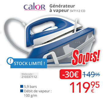 Eldi Générateur à vapeur SV7112 CO aanbieding