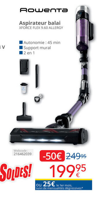 Eldi Aspirateur balai XFORCE FLEX 9.60 ALLERGY aanbieding