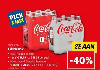 Lidl COCA-COLA Frisdrank aanbieding