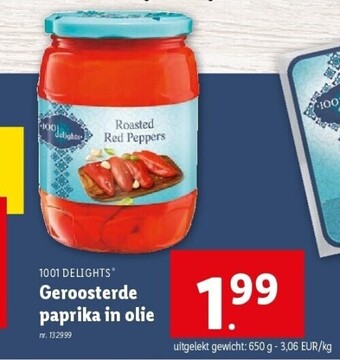 Lidl Geroosterde paprika in olie aanbieding