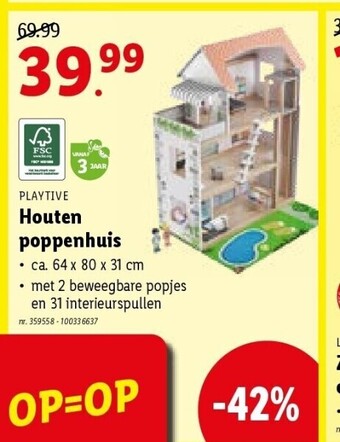 Houten poppenhuis