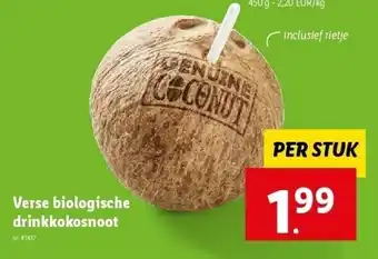 Lidl Verse biologische drinkkokosnoot aanbieding