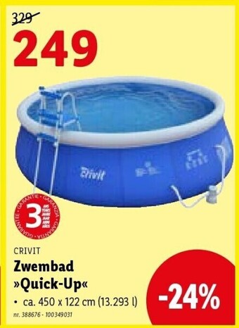 Lidl Zwembad quick-up aanbieding