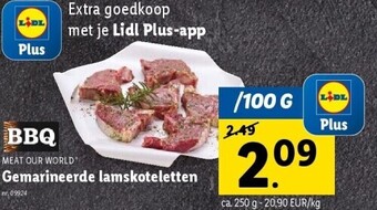 Lidl Gemarineerde lamskoteletten 100g aanbieding