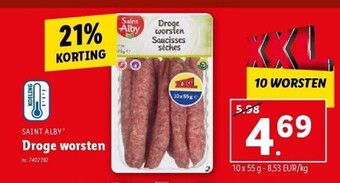 Lidl Droge worsten aanbieding