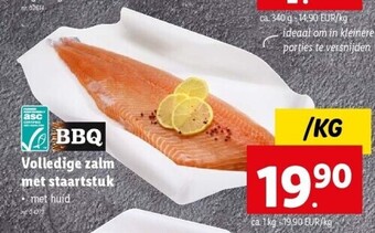 Lidl Volledige zalm met staartstuk 1kg aanbieding