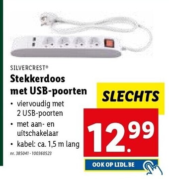 Lidl Stekkerdoos met usb-poorten aanbieding