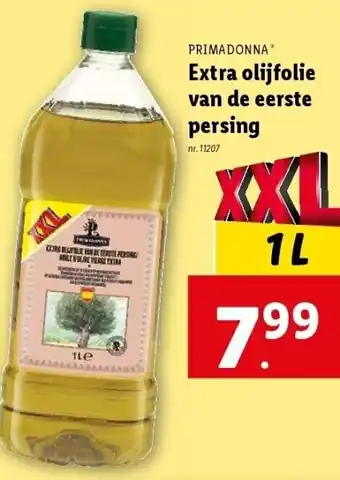 Lidl PRIMADONNA Extra olijfolie van de eerste persing aanbieding