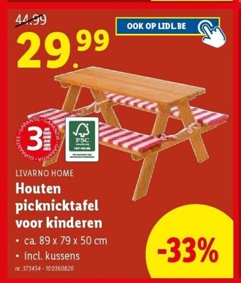 Lidl Houten picknicktafel voor kinderen aanbieding