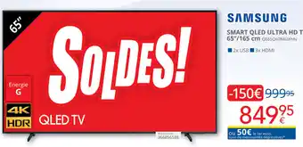 Eldi SMART QLED ULTRA HD TV 65"/165 cm QE65Q67BAUXNN 2x USB 3x HDMI aanbieding