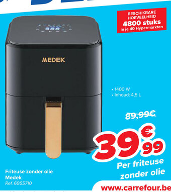 Carrefour Friteuse zonder olie Medek aanbieding