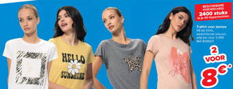 Carrefour T-shirt voor dames XS tot XXXL, aanbieding