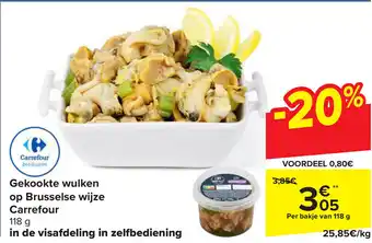 Carrefour Gekookte wulken op Brusselse wijze Carrefour, 118 g aanbieding