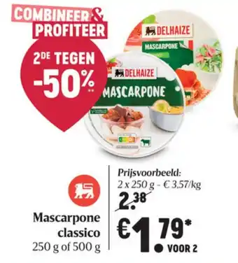 Delhaize Mascarpone classico aanbieding