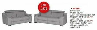 Weba Panini salon in stof aanbieding